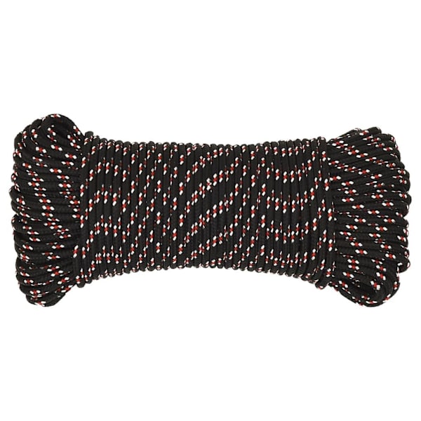 vidaXL Båtlina svart 3 mm 50 m polypropen