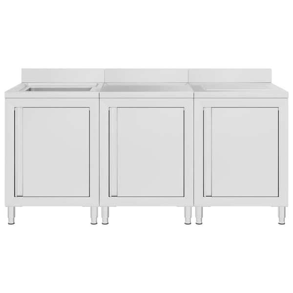 vidaXL Diskho för storkök 180x60x96 cm rostfritt stål