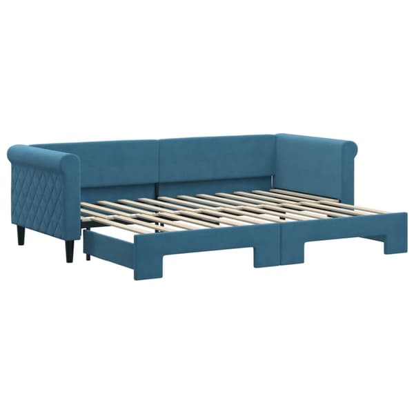 vidaXL Dagbädd utdragbar blå 80x200 cm sammet Blå