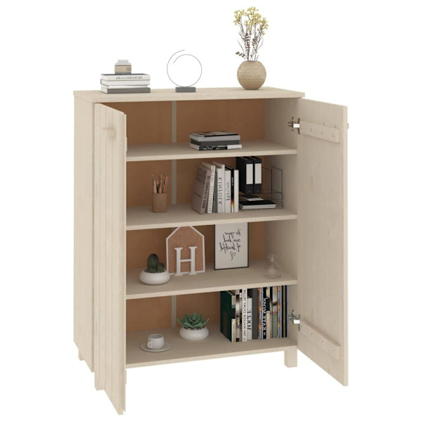 vidaXL Skoskåp honungsbrun 85x40x108 cm massiv furu Brun