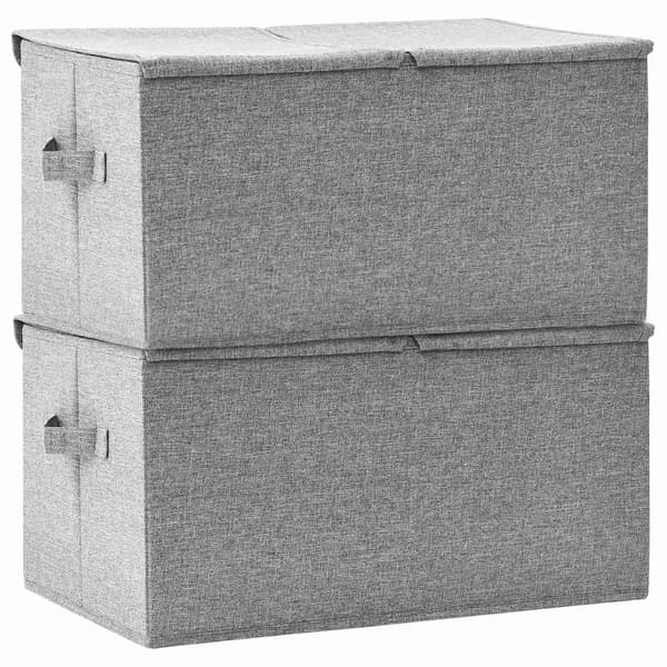 vidaXL Förvaringslåda 2 st tyg 50x30x25 cm grå grå