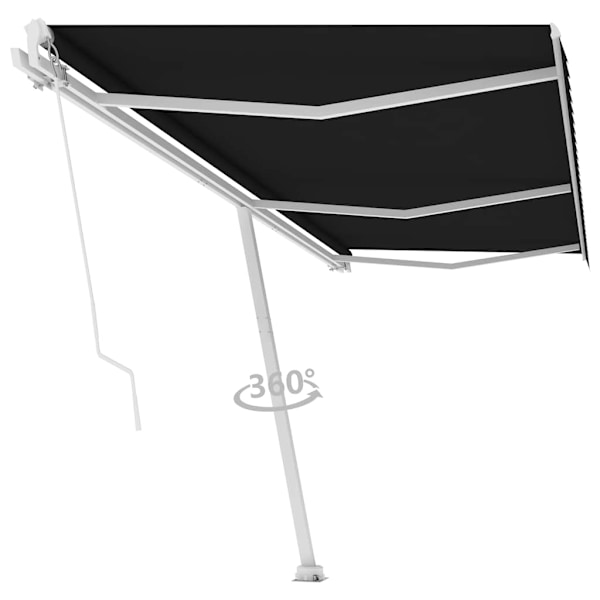 vidaXL Fristående markis manuellt infällbar 600x300 cm antracit Antracit