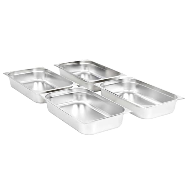 vidaXL Gastronormkantiner 4 st GN 1/1 100 mm rostfritt stål Silver