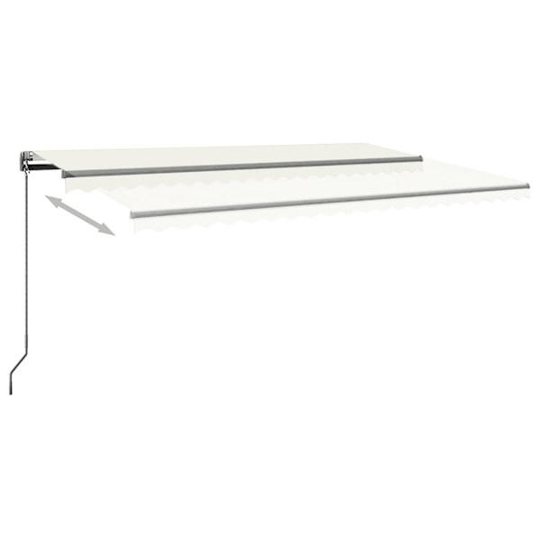 vidaXL Markis automatisk fristående 500x350 cm gräddvit Creme
