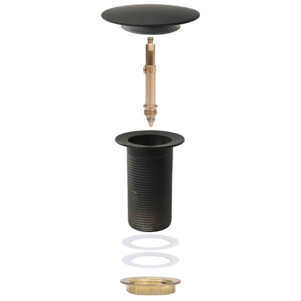 vidaXL Pop-up bottenventil utan överflödesfunktion grå 6,4x6,4x9,1 cm grå