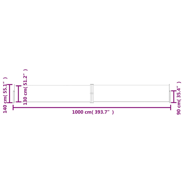 vidaXL Infällbar sidomarkis blå 140x1000 cm Blå