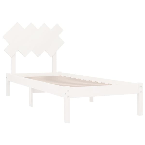 vidaXL Sängram vit 90x200 cm massivt trä Vit