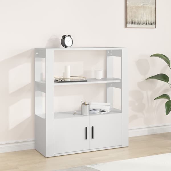 vidaXL Skänk vit 80x30x90 cm konstruerat trä Vit