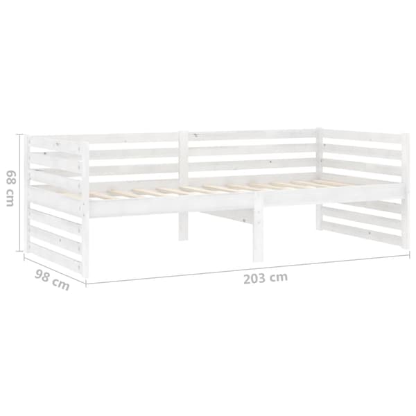 vidaXL Dagbädd vit massiv furu 90x200 cm Vit