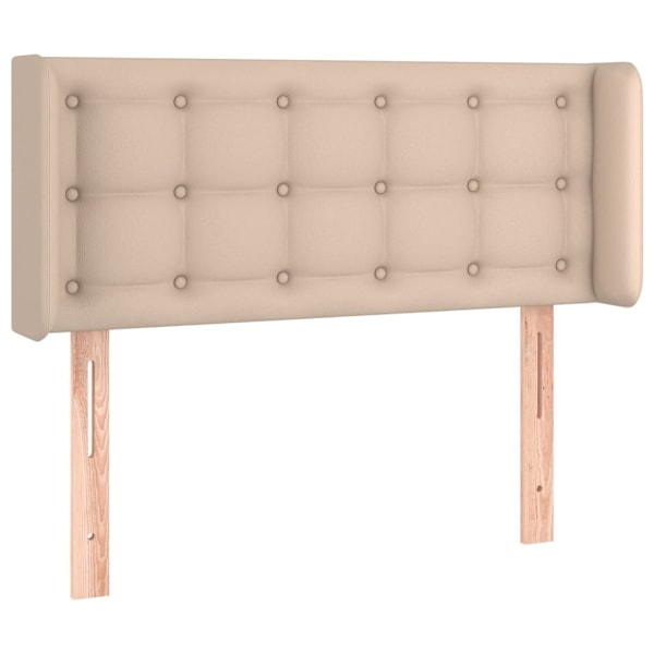 vidaXL Sänggavel LED cappuccino 83x16x78/88 cm konstläder Brun