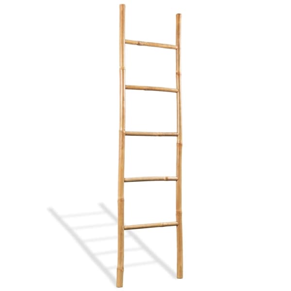 vidaXL Handduksstege med 5 pinnar bambu 150 cm Brun