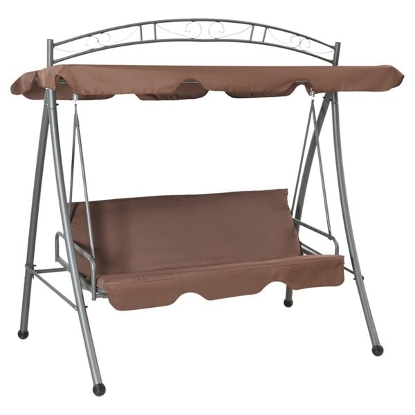 vidaXL Hammock med tak kaffebrun Brun