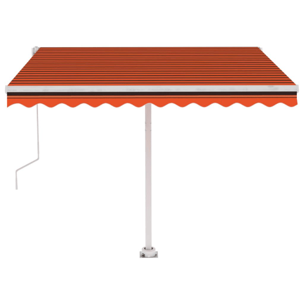 vidaXL Automatisk markis med vindsensor & LED 300x250 cm orange/brun Orange