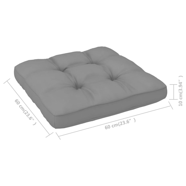 vidaXL Palldyna grå 60x60x12 cm tyg grå