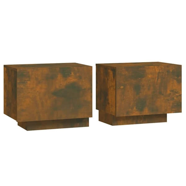 vidaXL Sängbord rökfärgad ek 100x35x40 cm konstruerat trä Brun