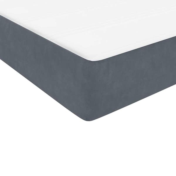 vidaXL Ramsäng med madrass mörkgrå 120x220 cm sammet Grå