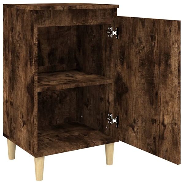 vidaXL Sängbord rökfärgad ek 40x35x70 cm konstruerat trä Brun