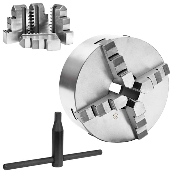 vidaXL 4-backs självjusterande svarvchuck 200 mm stål