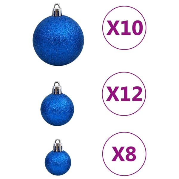 vidaXL Julgranskulor 111 delar blå polystyren Blå