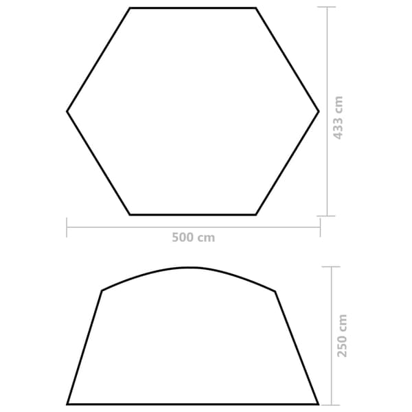 vidaXL Pooltält tyg 500x433x250 cm grå Grå