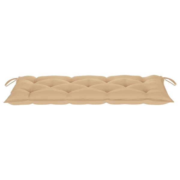 vidaXL Trädgårdsbänk med dyna 120 cm bambu Beige