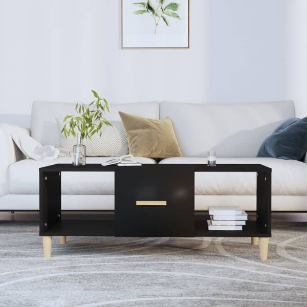 vidaXL Soffbord svart 102x50x40 cm konstruerat trä Svart