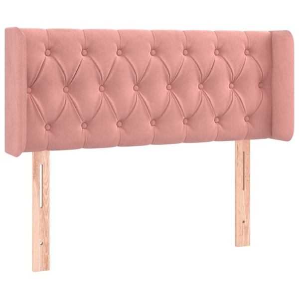 vidaXL Sänggavel med kanter rosa 103x16x78/88 cm sammet Rosa