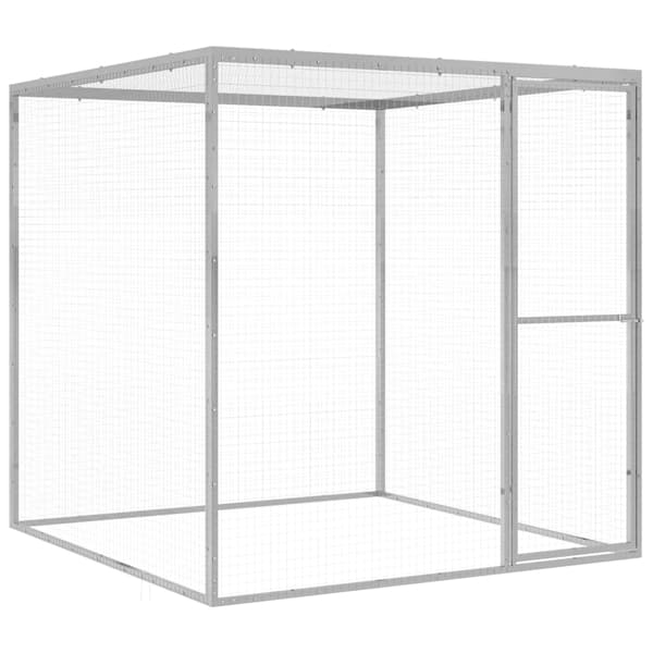 vidaXL Kattbur 1,5x1,5x1,5 m galvaniserat stål Silver