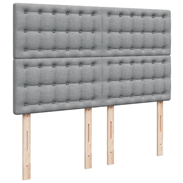 vidaXL Ramsäng med madrass ljusgrå 140x200 cm tyg Grå