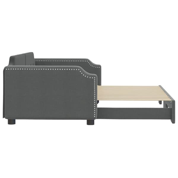 vidaXL Dagbädd utdragbar mörkgrå 100x200 cm tyg Grå