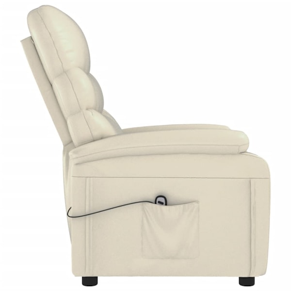 vidaXL Elektrisk reclinerfåtölj gräddvit konstläder Creme