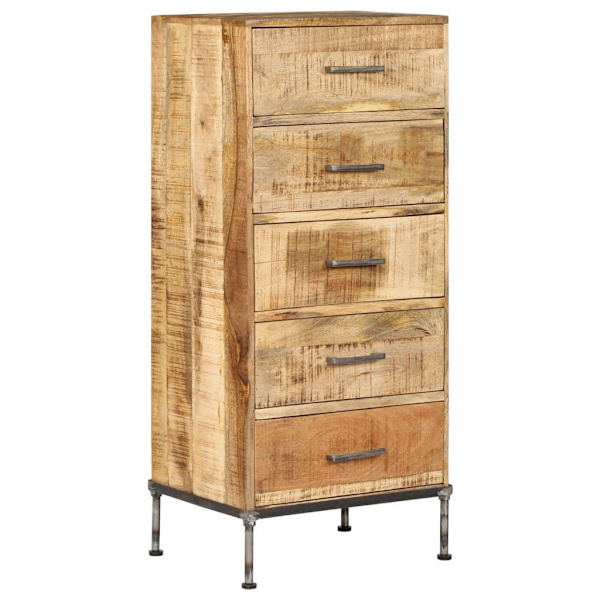 vidaXL Byrå 45x35x106 cm massivt mangoträ Brun