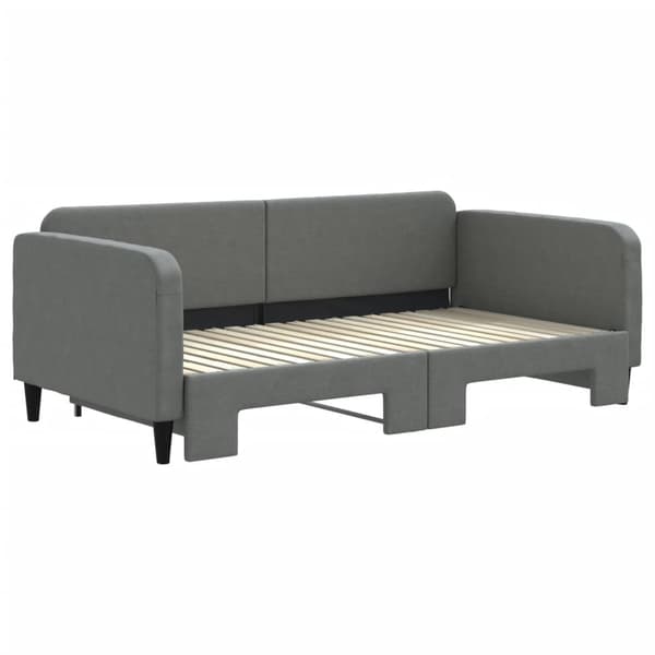 vidaXL Dagbädd utdragbar mörkgrå 90x190 cm tyg Grå