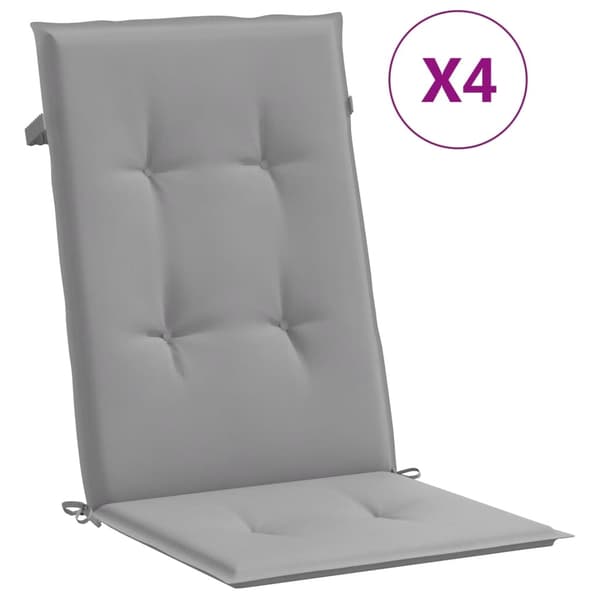 vidaXL Stolsdynor för trädgården 4 st 120x50x3 cm grå grå