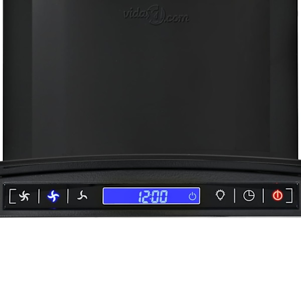 vidaXL Väggmonterad köksfläkt rostfritt stål 756 m³/h 60 cm svart Svart