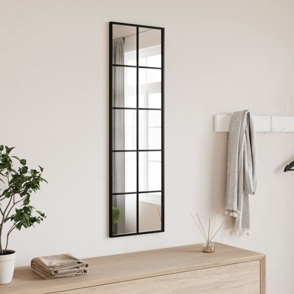 vidaXL Väggspegel svart 30x100 cm rektangulär järn art