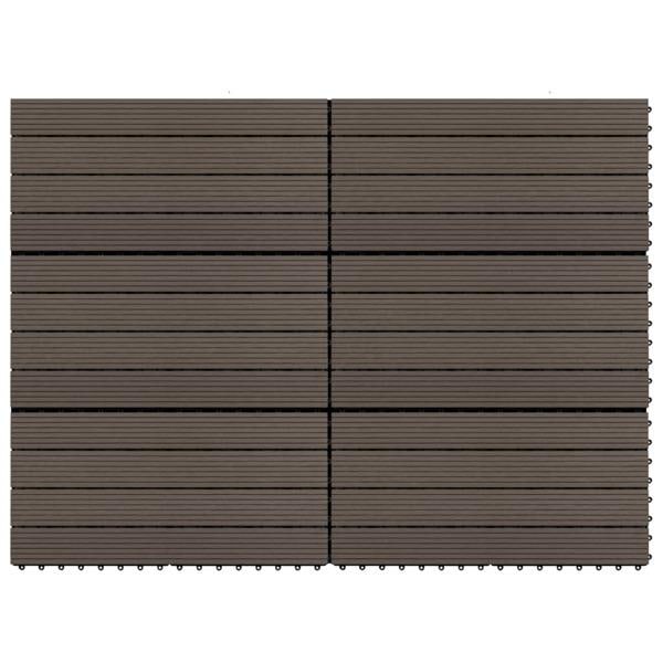 vidaXL Markplattor 6 st WPC 60x30 cm 1,08 m² mörkbrun Brun