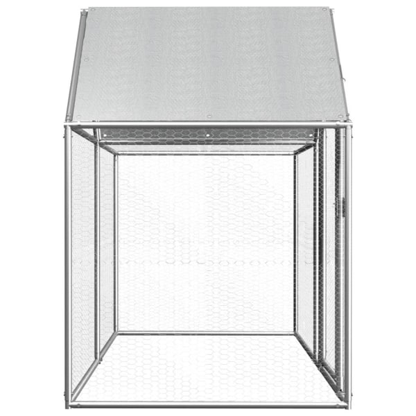 vidaXL Hönsbur 2x1x1,5 m galvaniserat stål Silver