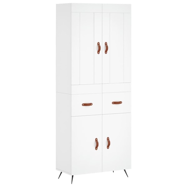 vidaXL Högskåp vit 69,5x34x180 cm konstruerat trä Vit