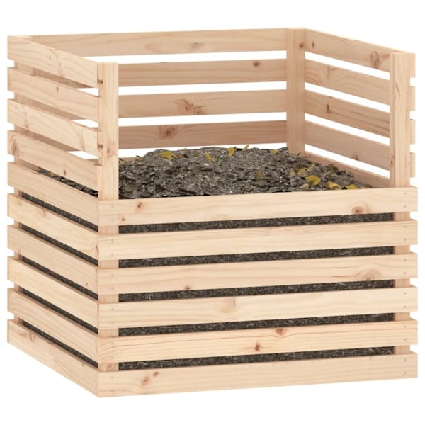 vidaXL Kompostlåda 80x80x78 cm massiv furu Brun