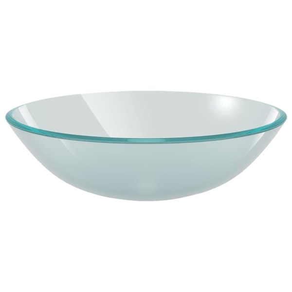vidaXL Handfat med kran och bottenventil frostat härdat glas Silver