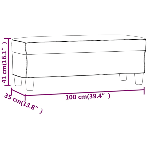 vidaXL Bänk svart 100x35x41 cm konstläder Svart