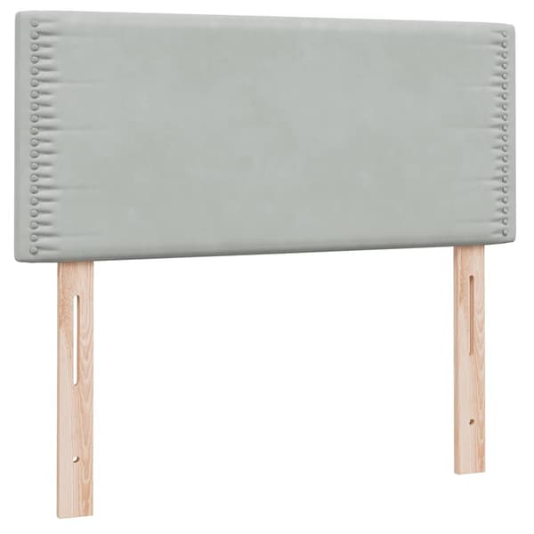 vidaXL Ramsäng med madrass ljusgrå 80x220 cm sammet Grå