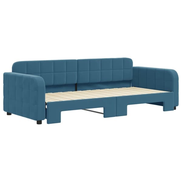 vidaXL Dagbädd utdragbar blå 90x200 cm sammet Blå