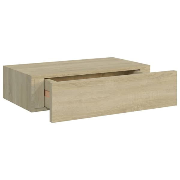 vidaXL Väggmonterad låda ek 40x23,5x10 cm MDF Brun