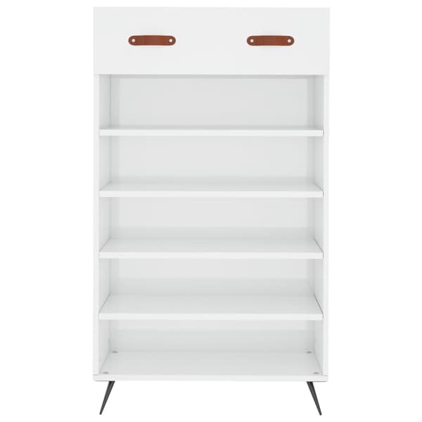 vidaXL Skoskåp vit högglans 60x35x105 cm konstruerat trä Vit