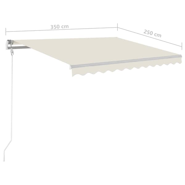 vidaXL Automatisk markis med vindsensor & LED 350x250 cm gräddvit Creme