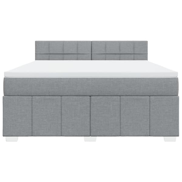 vidaXL Ramsäng med madrass ljusgrå 180x200 cm tyg Grå