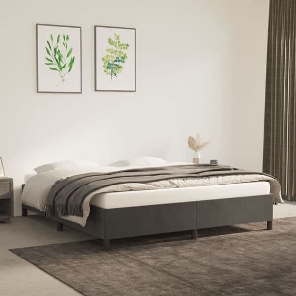 vidaXL Sängram utan madrass mörkgrå 180x200 cm sammet Grå