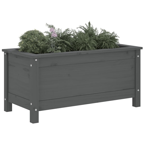 vidaXL Odlingslåda 82,5x40x39 cm grå massiv furu Grå